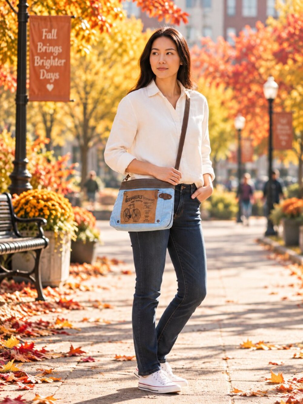 FORREAL BOUTIQUE COLUMBIAS' BLUE JEAN CROSSBODY  BAG HANDBAG